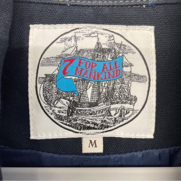 7 For All Mankind Navy Blue Insulated Jacket M Full Zip - Picture 4 of 11
